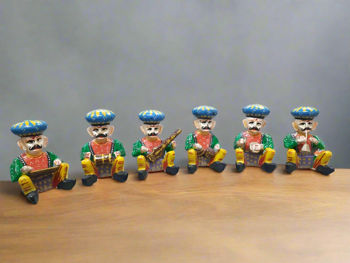 Wooden Made pagdi (Turban) Musician Set of 6 pcs.